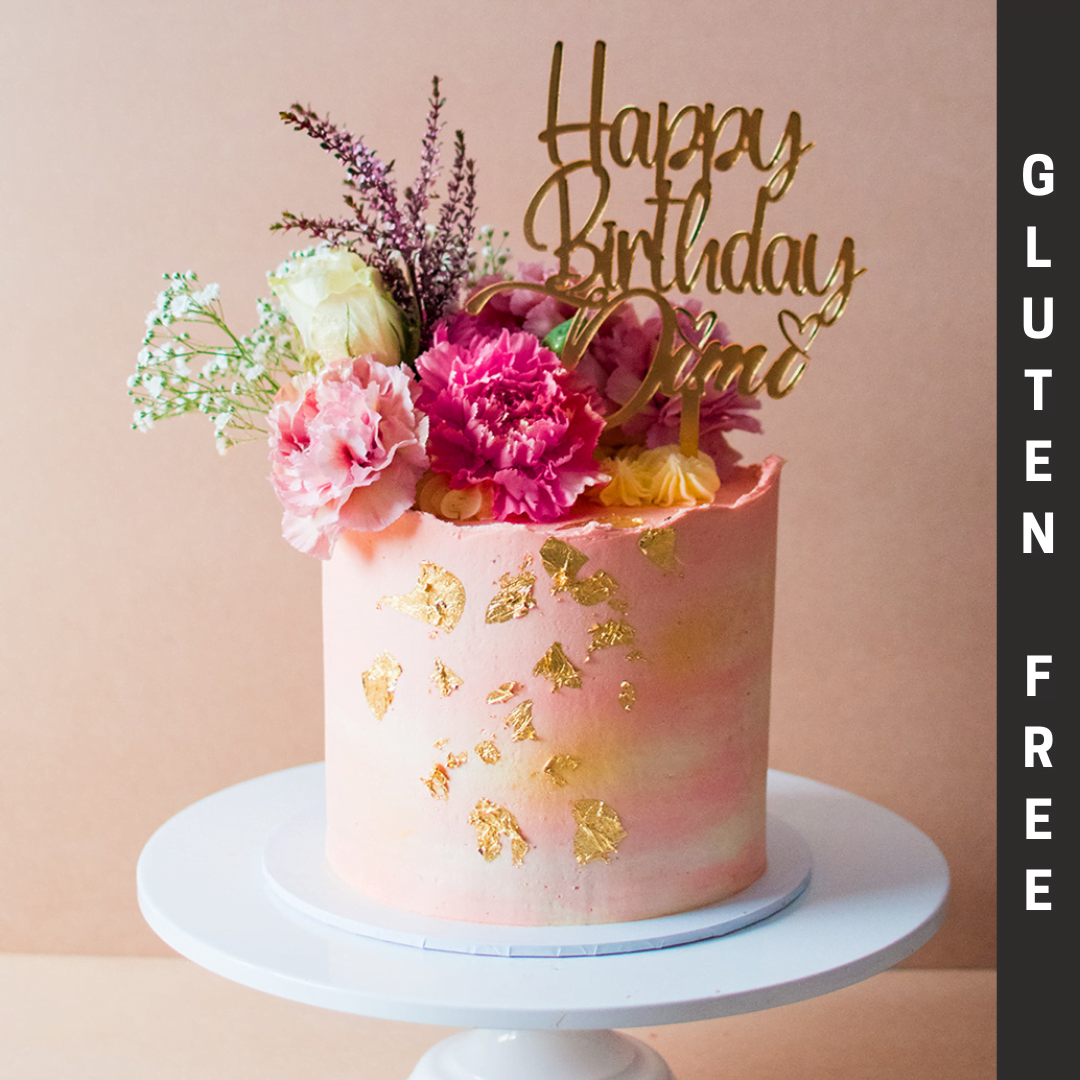 Rose Gold Gluten Free Cake - Order Online For Contactless Delivery