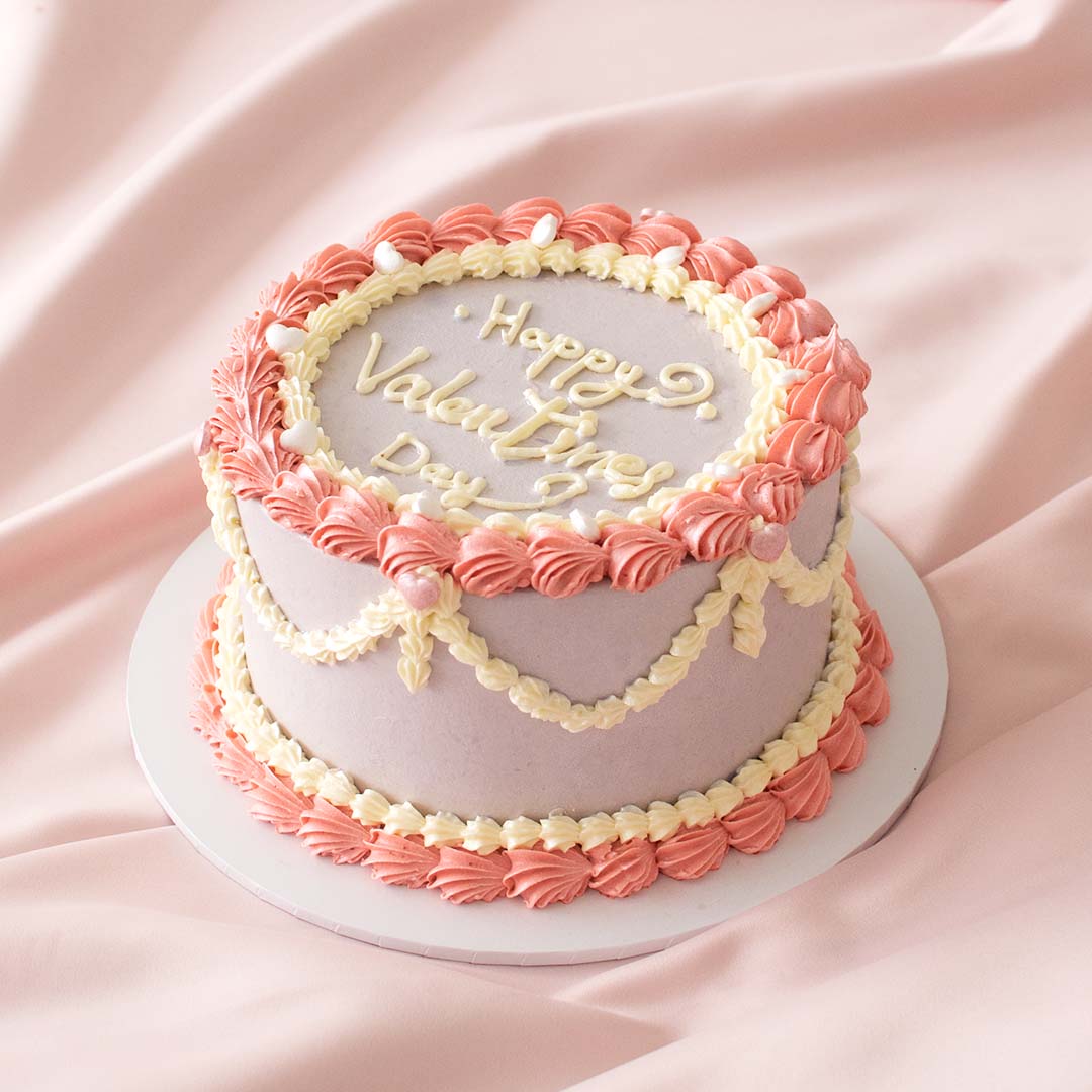 Pink and Red Velvet Valentine's Day Cake - SugarHero
